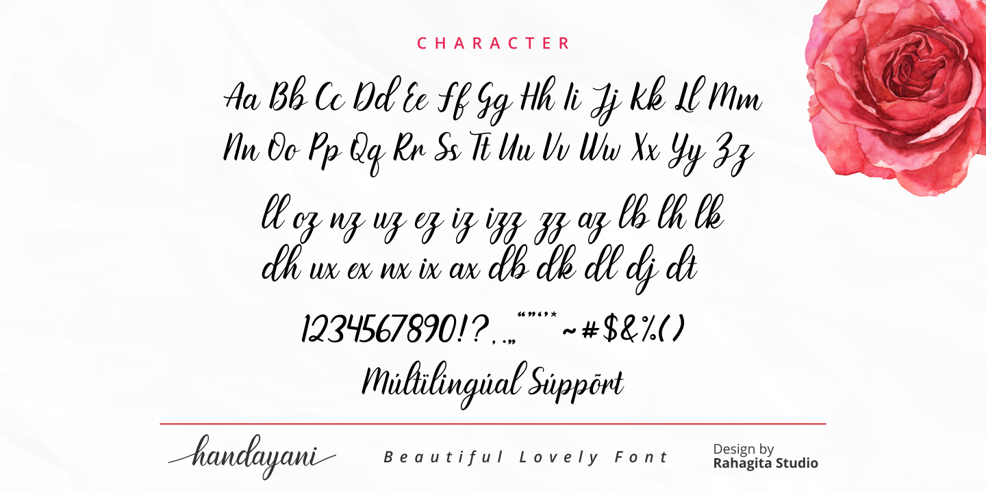 Пример шрифта Handayani Regular